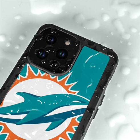 NFL Miami Dolphins Large Logo iPhone 15 Pro Waterproof Case