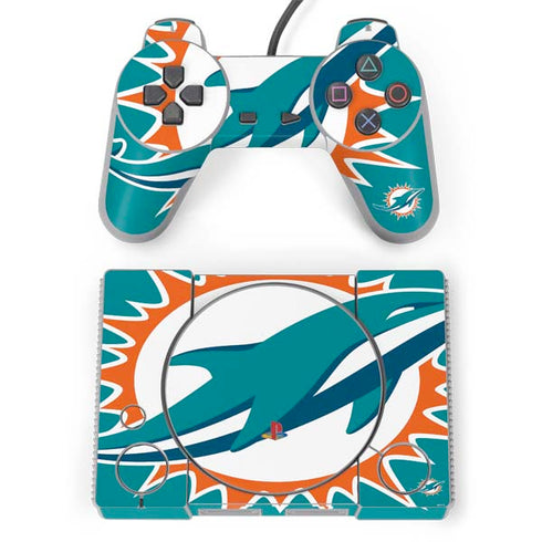 NFL Miami Dolphins Large Logo PlayStation Classic Bundle Skin