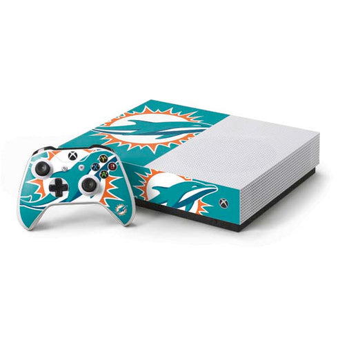 NFL Miami Dolphins Large Logo Xbox One S All-Digital Edition Bundle Skin
