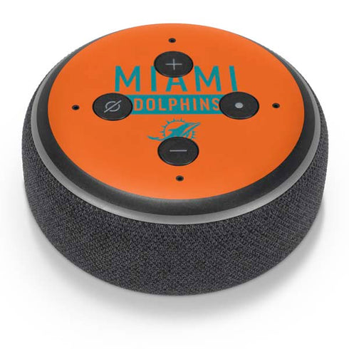 NFL Miami Dolphins Orange Performance Series Amazon Echo Dot Skin