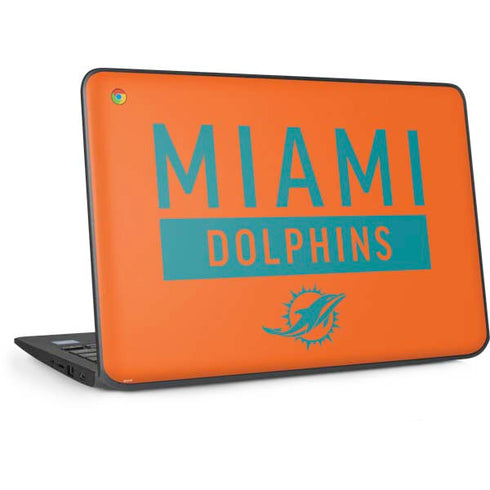 NFL Miami Dolphins Orange Performance Series HP Chromebook Skin