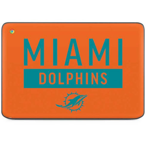 NFL Miami Dolphins Orange Performance Series HP Chromebook Skin
