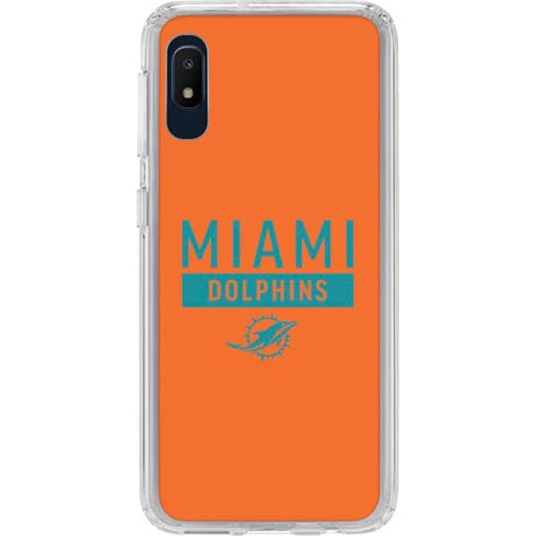 NFL Miami Dolphins Orange Performance Series Galaxy A10e Clear Case
