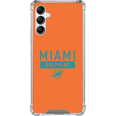 NFL Miami Dolphins Orange Performance Series Galaxy A14 5G Clear Case
