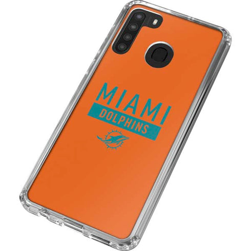 NFL Miami Dolphins Orange Performance Series Galaxy A21 Clear Case
