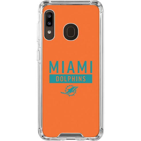 NFL Miami Dolphins Orange Performance Series Galaxy A30 Clear Case