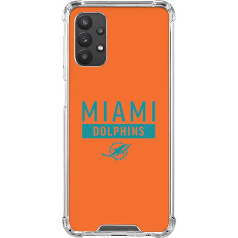 NFL Miami Dolphins Orange Performance Series Galaxy A32 5G Clear Case