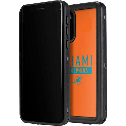 NFL Miami Dolphins Orange Performance Series Galaxy S20 Waterproof Case