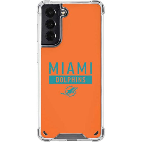 NFL Miami Dolphins Orange Performance Series Galaxy S21 5G Clear Case