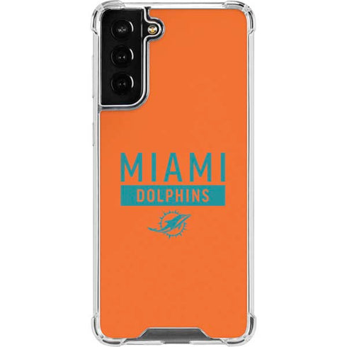NFL Miami Dolphins Orange Performance Series Galaxy S21 FE Clear Case