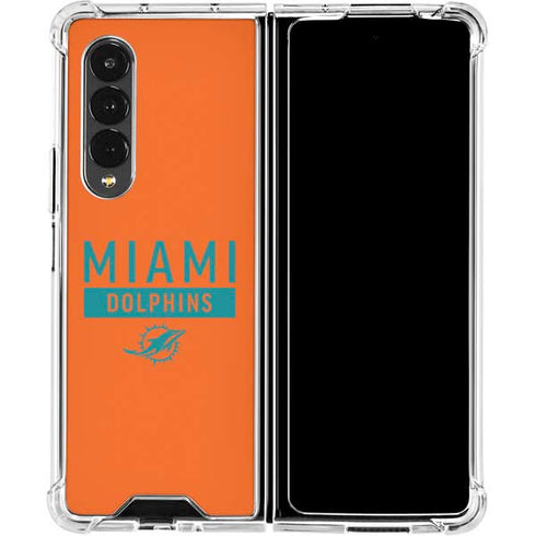 NFL Miami Dolphins Orange Performance Series Galaxy Z Fold4 5G Clear Case