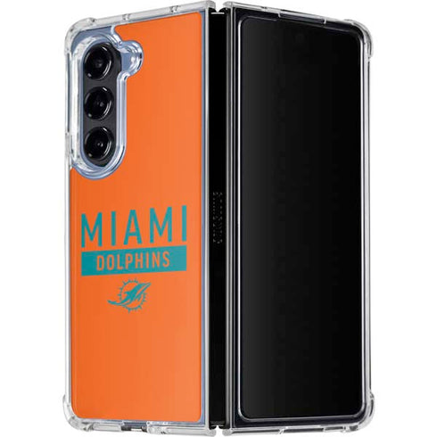 NFL Miami Dolphins Orange Performance Series Galaxy Z Fold5 5G Clear Case