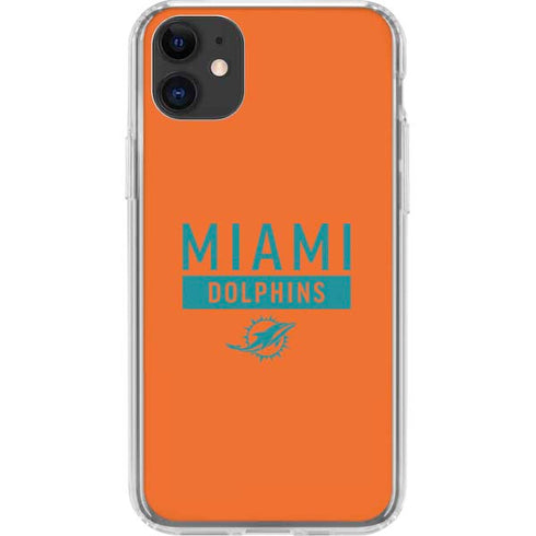 NFL Miami Dolphins Orange Performance Series iPhone 11 Clear Case