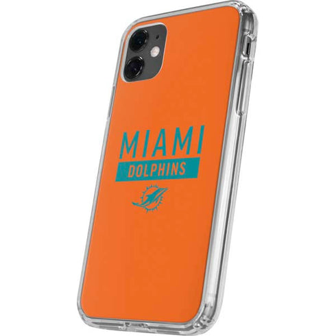 NFL Miami Dolphins Orange Performance Series iPhone 11 Clear Case
