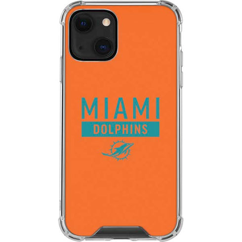 NFL Miami Dolphins Orange Performance Series iPhone 15 Plus Clear Case