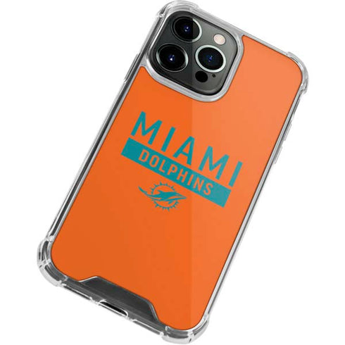 NFL Miami Dolphins Orange Performance Series iPhone 15 Pro Clear Case