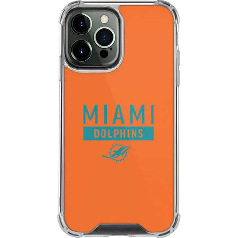 NFL Miami Dolphins Orange Performance Series iPhone 15 Pro Max Clear Case