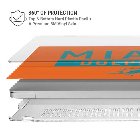 NFL Miami Dolphins Orange Performance Series MacBook Air 13in M1 (2021) Case plus Skin