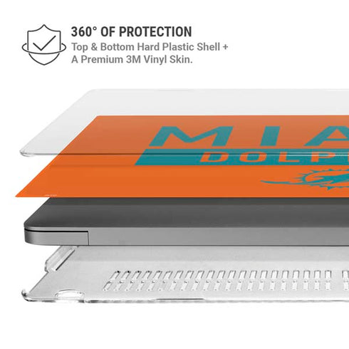 NFL Miami Dolphins Orange Performance Series MacBook Pro 16in (2021-25) Case plus Skin