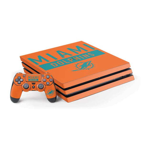 NFL Miami Dolphins Orange Performance Series PS4 Pro Bundle Skin