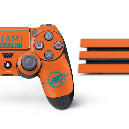 NFL Miami Dolphins Orange Performance Series PS4 Pro Bundle Skin