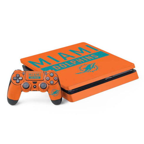 NFL Miami Dolphins Orange Performance Series PS4 Slim Bundle Skin