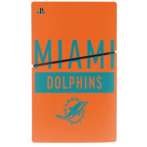 NFL Miami Dolphins Orange Performance Series PS5 Slim Disk Bundle Skin