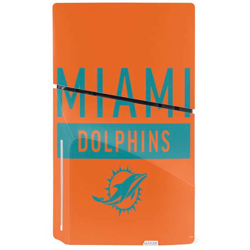 NFL Miami Dolphins Orange Performance Series PS5 Slim Disk Bundle Skin