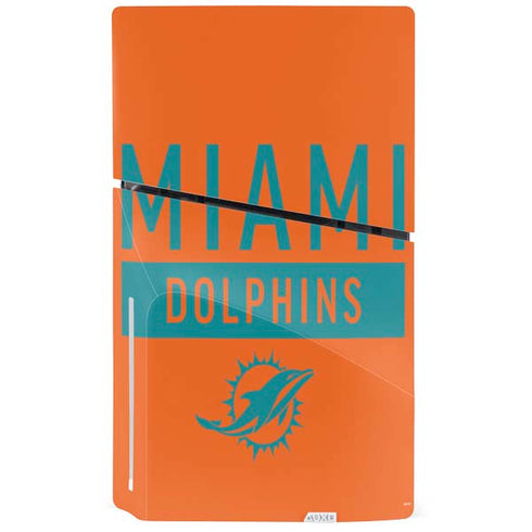 NFL Miami Dolphins Orange Performance Series PS5 Slim Disk Console Skin