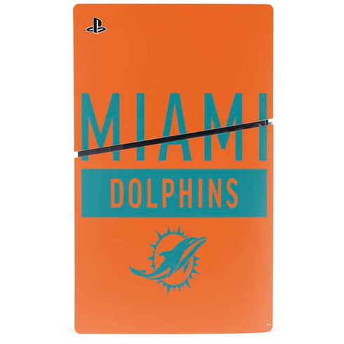 NFL Miami Dolphins Orange Performance Series PS5 Slim Digital Edition Bundle Skin