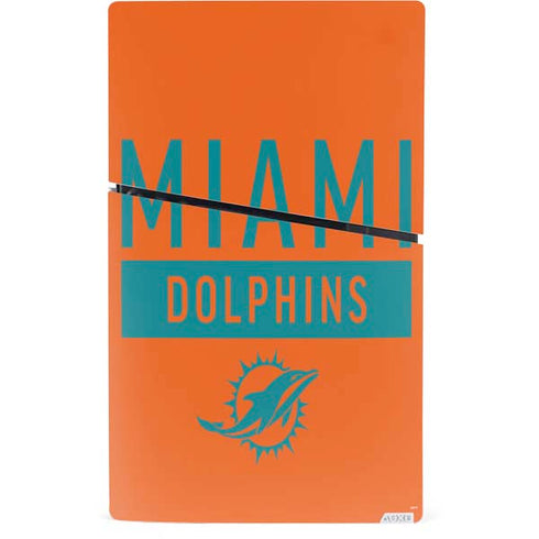 NFL Miami Dolphins Orange Performance Series PS5 Slim Digital Edition Bundle Skin