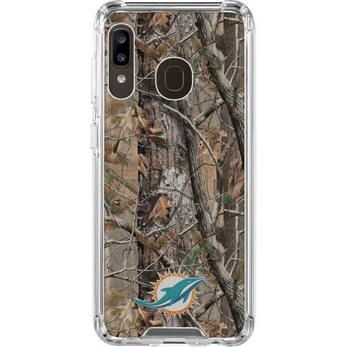 NFL Miami Dolphins Realtree AP Camo Galaxy A30 Clear Case