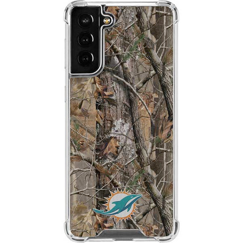 NFL Miami Dolphins Realtree AP Camo Galaxy S21 FE Clear Case