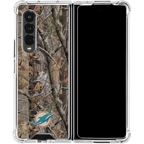 NFL Miami Dolphins Realtree AP Camo Galaxy Z Fold4 5G Clear Case