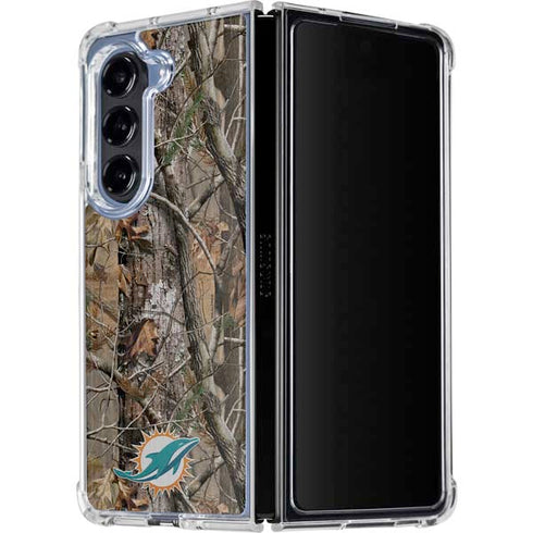 NFL Miami Dolphins Realtree AP Camo Galaxy Z Fold5 5G Clear Case