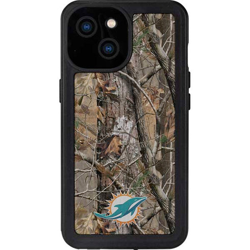 NFL Miami Dolphins Realtree AP Camo iPhone 15 Waterproof Case
