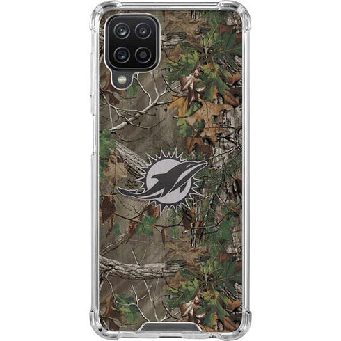 NFL Miami Dolphins Realtree Xtra Green Camo Galaxy A12 Clear Case