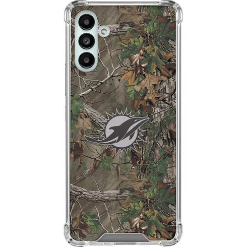 NFL Miami Dolphins Realtree Xtra Green Camo Galaxy A13 5G Clear Case