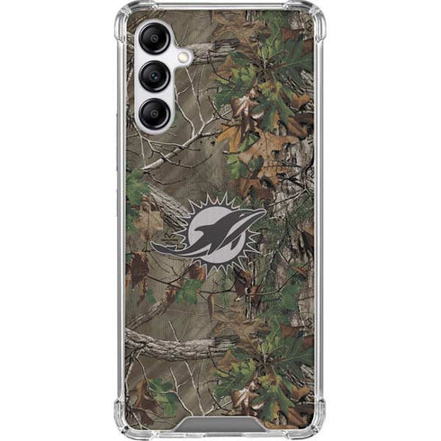 NFL Miami Dolphins Realtree Xtra Green Camo Galaxy A14 5G Clear Case
