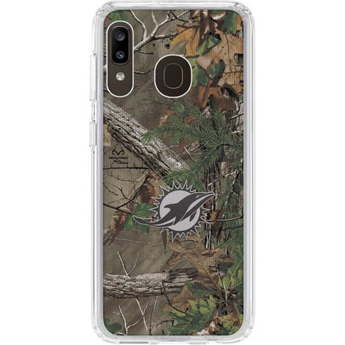 NFL Miami Dolphins Realtree Xtra Green Camo Galaxy A20 Clear Case
