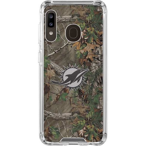 NFL Miami Dolphins Realtree Xtra Green Camo Galaxy A30 Clear Case