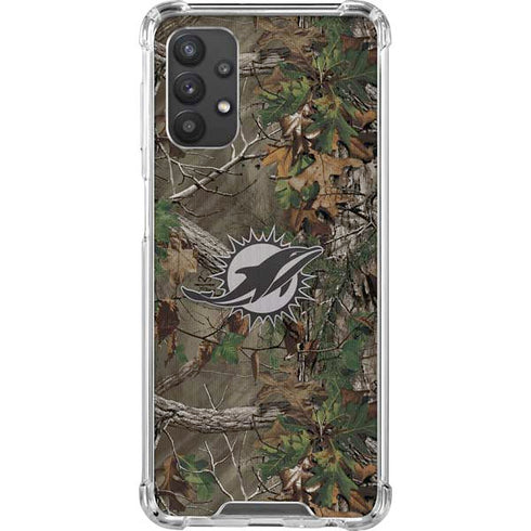 NFL Miami Dolphins Realtree Xtra Green Camo Galaxy A32 5G Clear Case