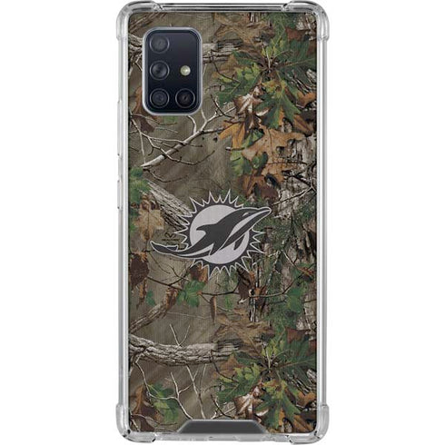 NFL Miami Dolphins Realtree Xtra Green Camo Galaxy A71 5G Clear Case