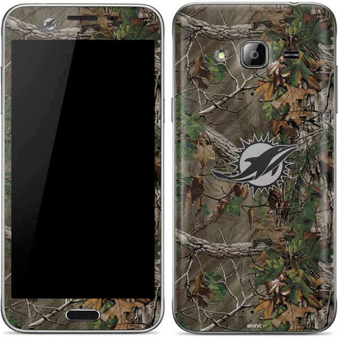 NFL Miami Dolphins Realtree Xtra Green Camo Galaxy J3 Skin
