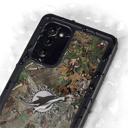 NFL Miami Dolphins Realtree Xtra Green Camo Galaxy Note20 5G Waterproof Case