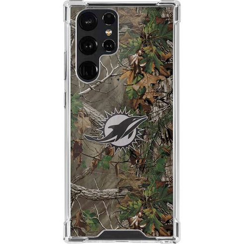 NFL Miami Dolphins Realtree Xtra Green Camo Galaxy S22 Ultra Clear Case