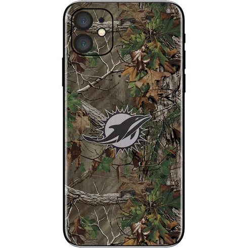 NFL Miami Dolphins Realtree Xtra Green Camo iPhone 11 Skin