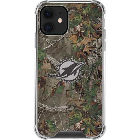 NFL Miami Dolphins Realtree Xtra Green Camo iPhone 12 Clear Case