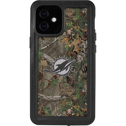 NFL Miami Dolphins Realtree Xtra Green Camo iPhone 12 Mini Waterproof Case