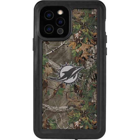 NFL Miami Dolphins Realtree Xtra Green Camo iPhone 12 Pro Waterproof Case